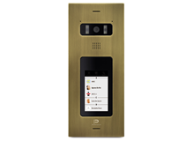 FLAT FLUSH MOUNT entrance panel, inox BRASS, 4,3" touch display FLAT FLUSH MOUNT entrance panel inox audio-video 4,3" touch display InfinitePlay